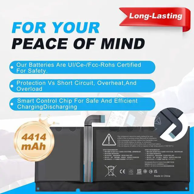 Alt view image 4 of 7 - 96BTA015H 96BTA016H Laptop Battery Replacement for Microsoft Surface Pro 8 Type 1982 Type 1983 Series Tablet PC 13.0 Core i5-1145G7 Ultra-Thin Detachable 2-in-1 Business Touchscreen DYNC01 Battery New