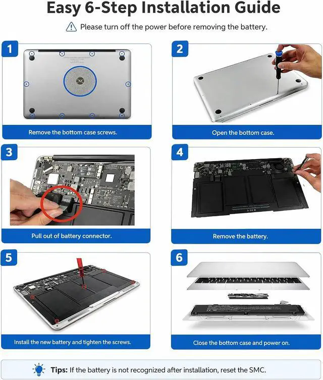 Alt view image 6 of 7 - A1405 A1466 Replacement Laptop Battery for MacBook Air 13 inch