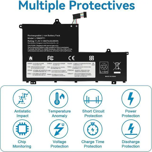 Alt view image 7 of 7 - Futurebatt L19M3PF1 Laptop Battery Replacement for Lenovo ThinkBook 15-IML 15-IIL 14-IML 14-IIL Series L19C3PF1 L19D3PF1 L19L3PF1 L19M3PF2 L19C3PF9 L19M3PF9 L19L3PF8 L19D3PF2
