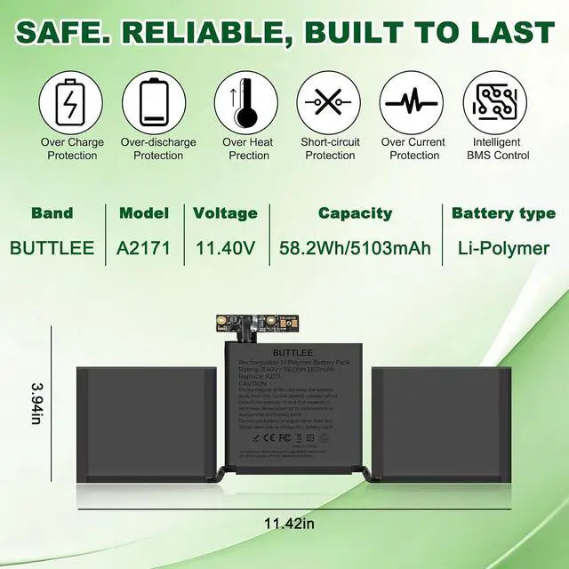 Alt view image 4 of 7 - A2171 Battery Replacement for MacBook Pro 13-inch A1708(2016,2017) A2159(2019) A2289(2020) A2338(2020,2022)