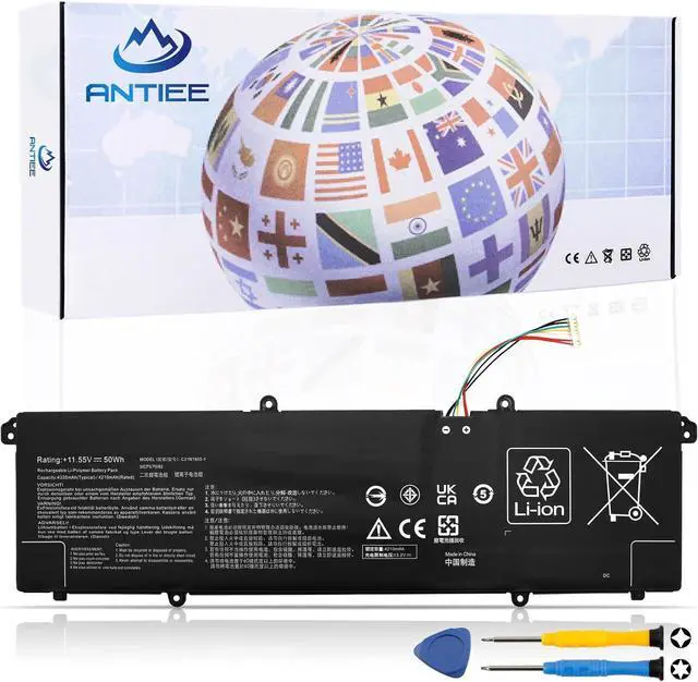 Main image of ANTIEE C31N1905-1 Laptop Battery Replacement for Asus VivoBook D1505YA F1704ZA K1703ZA K1703ZA K3504ZA M1505YA M1605XA M3504YA M3704YA N3704YA N3504ZA P1704ZA Series 31CP5/70/82 11.55V 50Wh 4335mAh