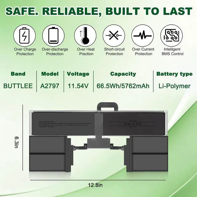 Alt view image 4 of 7 - A2797 Battery Replacement for MacBook Air A2941 (M2,2023) A3114(M3,2024) 15-inch A2797 Battery