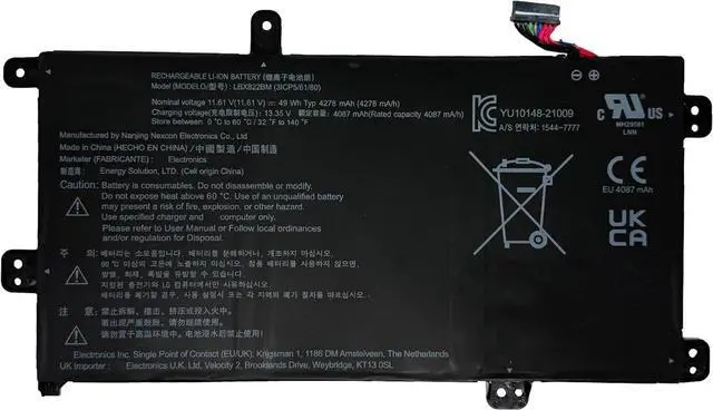 Main image of LBX822BM 3ICP5/61/80 Laptop Battery Replacement for LG 15UD50Q-GX30K Series (11.61V 49Wh)