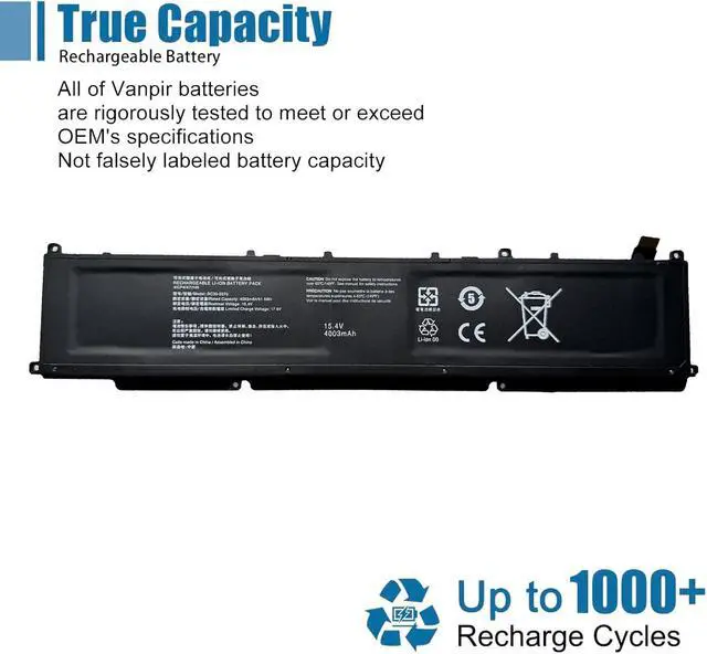 Alt view image 5 of 6 - RC30-0370 Laptop Battery Replacement for Razer Blade 14 2021 2022 RZ09-0370 RZ09-0368(0427) RZ09-0370AE23 RZ09-0370CEA3-R3U1 RZ09-0370BEA3-R3U1 RZ09-0427PEA3 Series 15.4V 61.6Wh 4003mAh