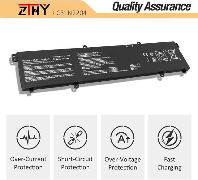 Alt view image 3 of 7 - C31N2204 Laptop Battery Replacement for Asus Vivobook Go 14 E1404GA E1404FA