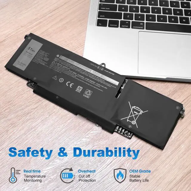 Alt view image 4 of 7 - 57Wh 66DWX WW8N8 Battery Dell Latitude 7340 7350 7440 7450 7640 7650