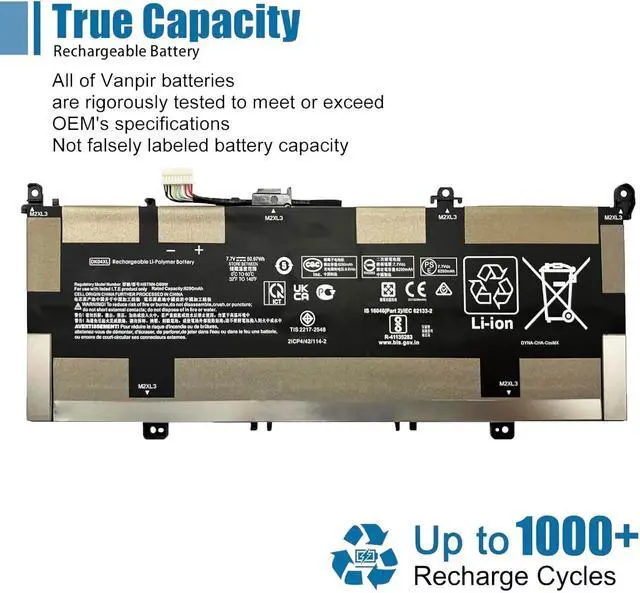 Alt view image 5 of 6 - DK04XL Laptop Battery Replacement for HP Chromebook x360 13c 13.5" Elite C1030 Chromebook Enterprise Series HSTNN-DB9W L93531-2C1 7.7 V 50.97Wh 6290mAh