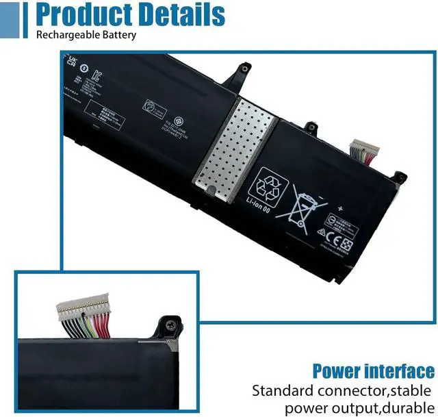 Alt view image 3 of 6 - MN06XL Laptop Battery Replacement for HP ZBook Studio 16 G9 ZBook Studio 16 G10 Series Notebook M82230-005 M82220-1C1 M82220-2C1 TPN-DB1B 11.58V 76Wh 6304mAh