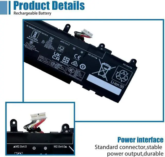 Alt view image 3 of 6 - BX03XL Laptop Battery Replacement for HP EliteBook 830 835 840 845 860 865 G11 ZBook Firefly 14 16 G11 Series BX03056XL HSTNN-OB3H N59733-AC1 N59787-005 TPN-IB0Y 11.58V 56.04Wh 4646mAh