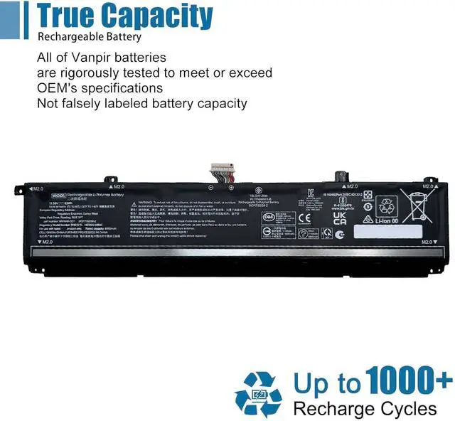 Alt view image 5 of 6 - WK06XL Laptop Battery Replacement for HP Omen 16-b0000 16-b0000TX 16-C0000 Omen 7 Plus 17-ck0000 17T-17T-CK100 CTO Series HSTNN-WB0C HSTNN-OB2I M41640-CD1 11.58V 83Wh 6880mAh