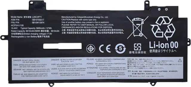 Main image of L20C4P71 L20M4P71 Laptop Battery Replacement for Lenovo ThinkPad X1 Carbon 9th 10th 11th Gen,ThinkPad X1 Yoga 6th 7th 8th Gen 2021 2022 2023 Series L20D4P71 L20L4P71 5B10W13973 SB11M89857 -15.44V 57Wh