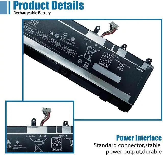 Alt view image 3 of 6 - WP06XL Laptop Battery Replacement for HP EliteBook 860 865 G9 860 865 G10 ZBook Firefly 16 G9 G10 EliteBook 865 G11 Series M73470-005 HSTNN-IB9Z M64306-1C1 11.58V 76Wh 6304mAh