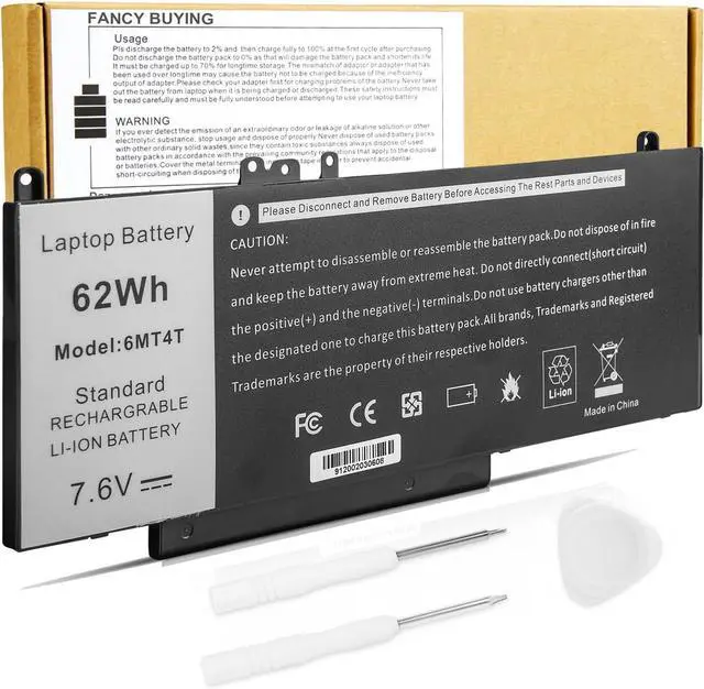 Main image of Fancy Buying 6MT4T E5470 E5570 Laptop Battery for Dell Latitude 14 5470 E5470 15 5570 E5570 15.6" Notebook Precision 15 3510 M3510 Series fits 7V69Y TXF9M 79VRK 07V69Y 0HK6DV 079VRK 0TXF9M 7.6V 62Wh