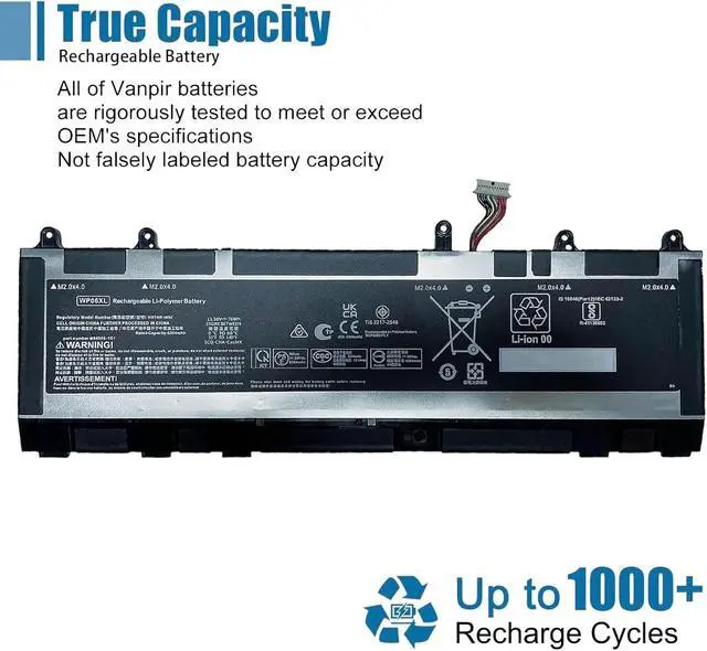 Alt view image 5 of 6 - WP06XL Laptop Battery Replacement for HP EliteBook 860 865 G9 860 865 G10 ZBook Firefly 16 G9 G10 EliteBook 865 G11 Series M73470-005 HSTNN-IB9Z M64306-1C1 11.58V 76Wh 6304mAh