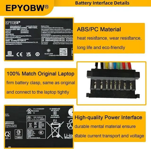 Alt view image 5 of 7 - L24D4P70 Laptop Battery 54.7Wh Compatible with Lenovo ThinkPad X13 Gen 6 / 13w 2-in-1 Gen 3 Series SB11M89923 5B11M90122 L24B4P70 SB11M89925 5B11M90124 L24M4P71 SB11M89924 5B11M90123