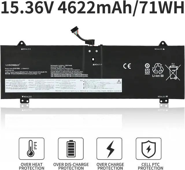 Alt view image 5 of 7 - L19L4PDC L19C4PDC Laptop Battery Compatible with Lenovo Ideapad Yoga 7-14ITL5 7-15ITL5 Series Notebook 5B10Z26482 5B10Z26485 L19M4PDC 5B10Z26479 15.36V 4622mAh/71WH