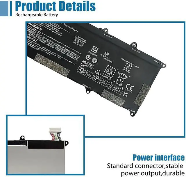 Alt view image 3 of 6 - EP04XL Laptop Battery Replacement for HP Elite Dragonfly G1 2019 Elite Dragonfly G2 2020 Series HSTNN-DB9J HSTNN-IB8Y L52448-1C1 L52448-241 L52581-005 7.7V 56.2Wh 7000mAh