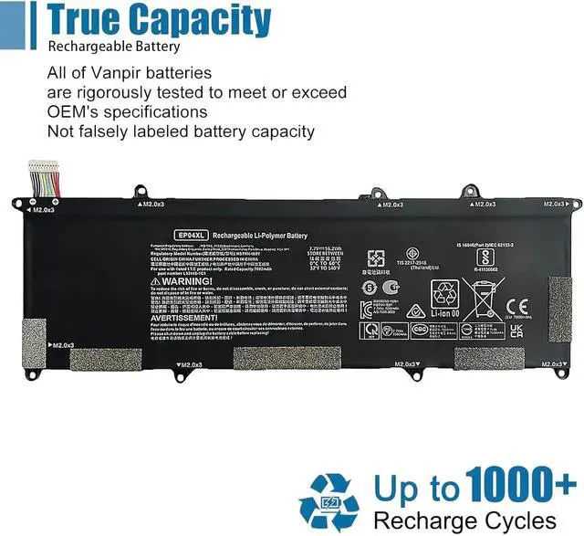 Alt view image 5 of 6 - EP04XL Laptop Battery Replacement for HP Elite Dragonfly G1 2019 Elite Dragonfly G2 2020 Series HSTNN-DB9J HSTNN-IB8Y L52448-1C1 L52448-241 L52581-005 7.7V 56.2Wh 7000mAh