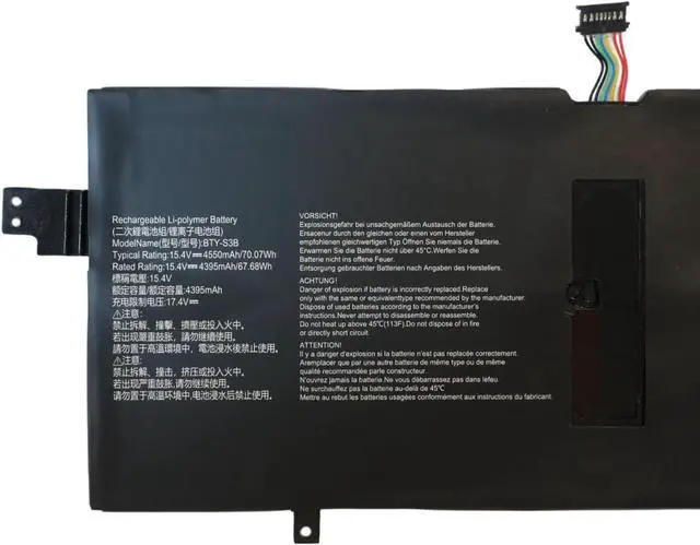 Alt view image 2 of 7 - HBFVG BTY-S3B Laptop Battery Replacement for MSI Summit E13FlipEvo MS-13P3/P4 Series(15.4V 70.07Wh)