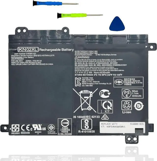 Main image of KN02XL Laptop Battery 37.2Wh 4835mAh 7.7V Compatible with HP Pavilion x360 Convertible 11-AD010CA 11-AD018CA 11M-AD000 11M-AD113DX 11-adxxxTU 11-ad001TU Series HSTNN-LB7R HSTNN-UB7F