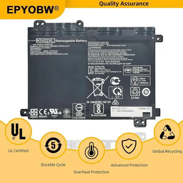 Alt view image 5 of 7 - KN02XL Laptop Battery 37.2Wh 4835mAh 7.7V Compatible with HP Pavilion x360 Convertible 11-AD010CA 11-AD018CA 11M-AD000 11M-AD113DX 11-adxxxTU 11-ad001TU Series HSTNN-LB7R HSTNN-UB7F