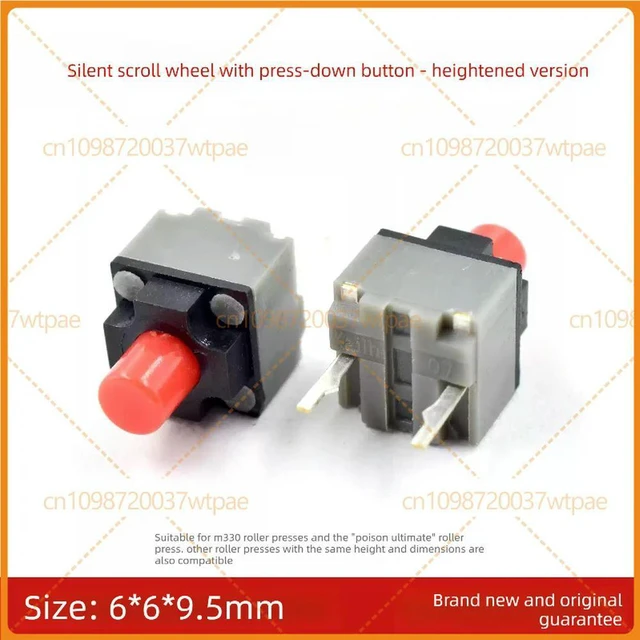 Alt view image 4 of 6 - 10pcs For Kailh 9.5mm Square Silent Micro Switch Fit Viper M330 Mouse Middle Scroll Button Replacement Parts