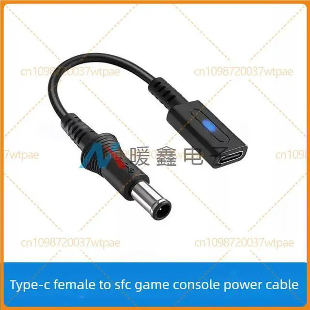 Alt view image 4 of 6 - For Type-C Female To SFC Game Console Power Cable Black 10cm