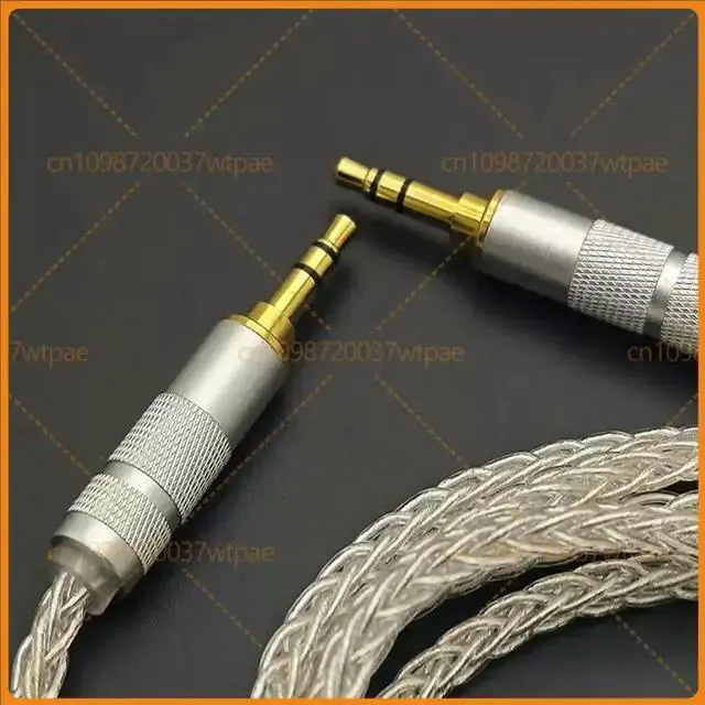 Alt view image 5 of 6 - For 3.5mm to 3.5mm AUX Audio Cable 8-Strand Silver Plated Upgrade Wire HIFI Earphone Speaker Interconnect Cable