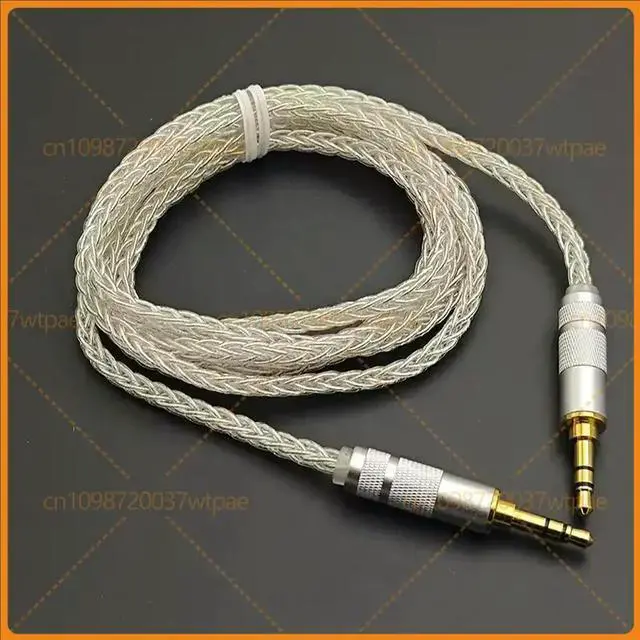 Alt view image 6 of 6 - For 3.5mm to 3.5mm AUX Audio Cable 8-Strand Silver Plated Upgrade Wire HIFI Earphone Speaker Interconnect Cable