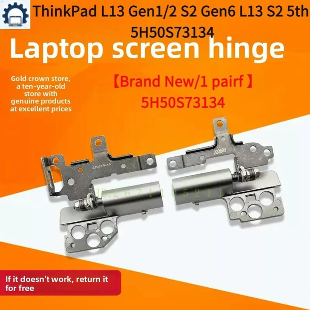Main image of 1Pair Laptop LCD Hinges For ThinkPad L13 Gen 1 2 / S2 Gen 6 5th Left & Right Screen Axis Replacement 5H50S73134