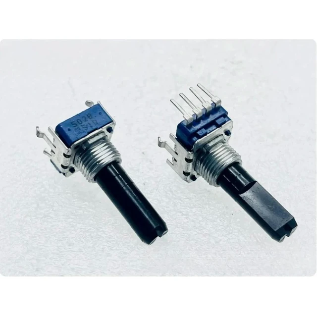 Alt view image 4 of 6 - 2pcs RK11 Rotary Potentiometer B5K 23mm Shaft Center Detent Volume Control for ALPS Mixer Amplifier