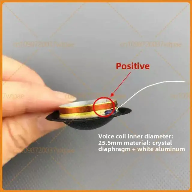 Alt view image 5 of 6 - 3pcs For Swans 25.5mm Crystal Silk Dome Tweeter Diaphragm Voice Coil Bidirectional Glossy Wire Speaker Replacement Part