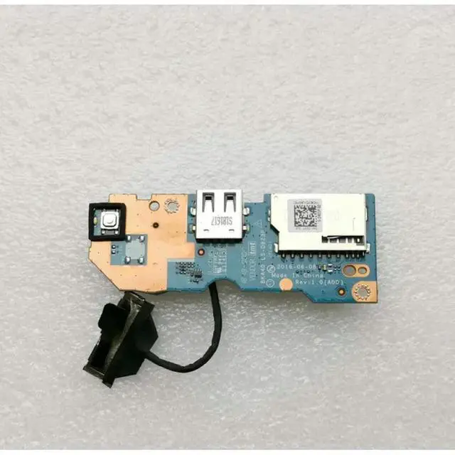 Alt view image 2 of 3 - For Inspiron 7460 7472 USB Card Reader Power Button Board w/Cable LS-D823P