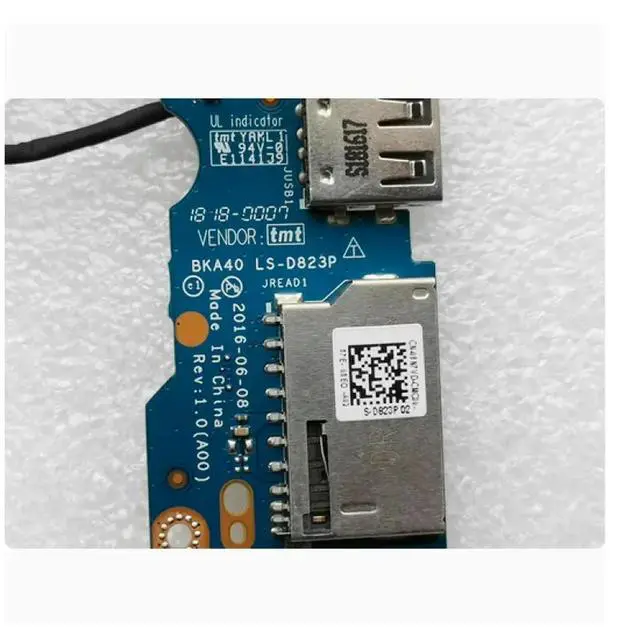 Alt view image 3 of 3 - For Inspiron 7460 7472 USB Card Reader Power Button Board w/Cable LS-D823P