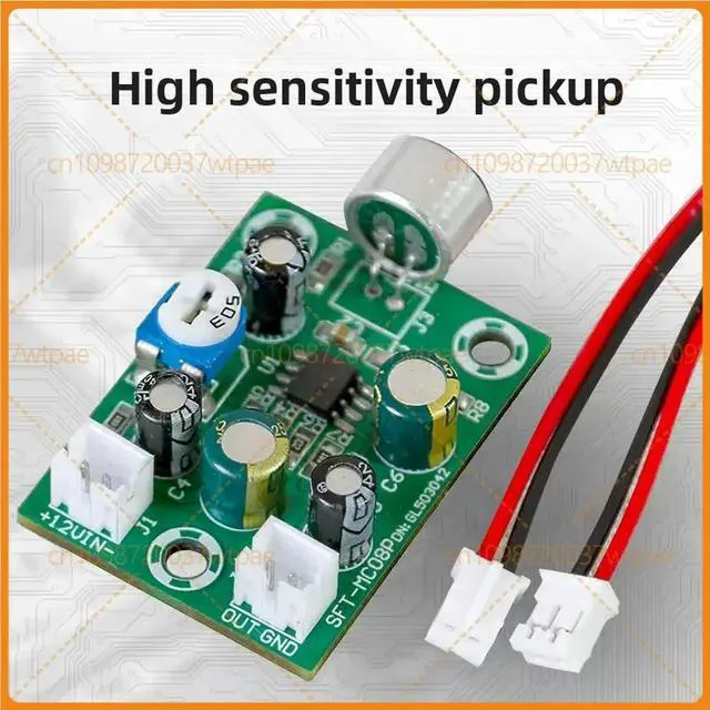 Alt view image 4 of 6 - 2pcs For High Fidelity Sound Pickup Module, Noise Reduction Microphone Amplifier Board, High Sensitivity Preamp Finished Board