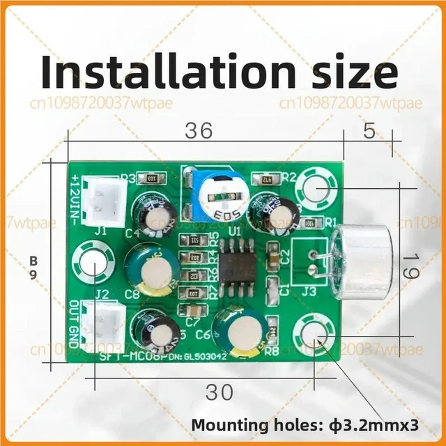 Alt view image 6 of 6 - 2pcs For High Fidelity Sound Pickup Module, Noise Reduction Microphone Amplifier Board, High Sensitivity Preamp Finished Board