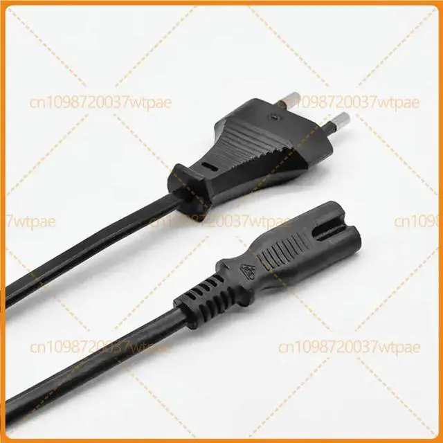 Alt view image 5 of 6 - 2pcs For 2-Core EU Plug Power Cord Black Figure 8 Tail Euro Standard AC Power Cable