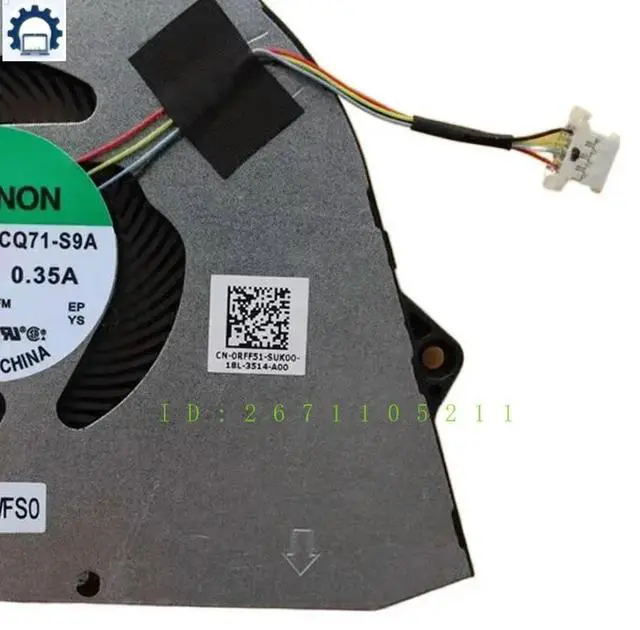 Alt view image 3 of 3 - 0RFF51 For Vostro 3510 3520 3525 Inspiron 3511 3515 Laptop CPU Cooling Fan Cooler Fan RFF51 EG50040S1-CQ71-S9A