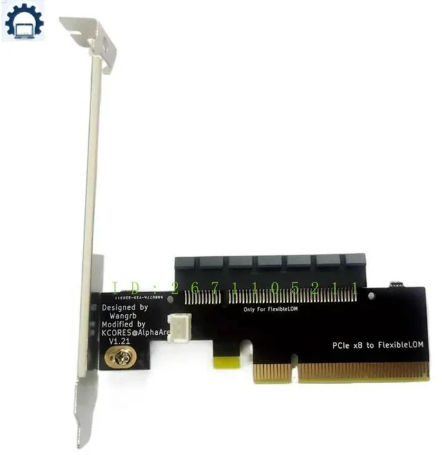 Alt view image 3 of 3 - PCIe X8 Riser Card For FlexibleLOM 331FLR 530FLR 366FLR 560FLR 561FLR 544FLR 544FLR With Bracket