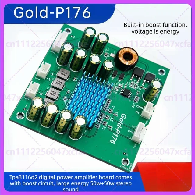 Alt view image 4 of 6 - For TPA3116D2 Step-Up Stereo Amplifier Board 50W+50W D Class Audio Module