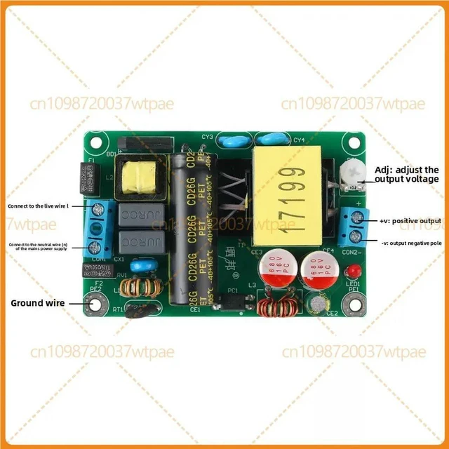 Alt view image 5 of 6 - For Ultra-Thin AC-DC 48W Isolated Switching Power Supply Module, 220V AC To 12V DC 4A Full Power Industrial Power Adapter