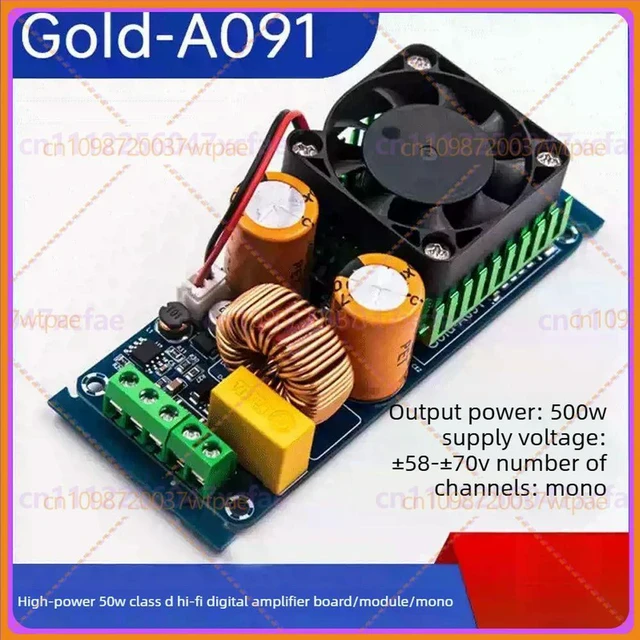 Alt view image 4 of 6 - For Gold-A091 Mono D Class HIFI Digital Amplifier Board 500W High Power Audio Finished Module