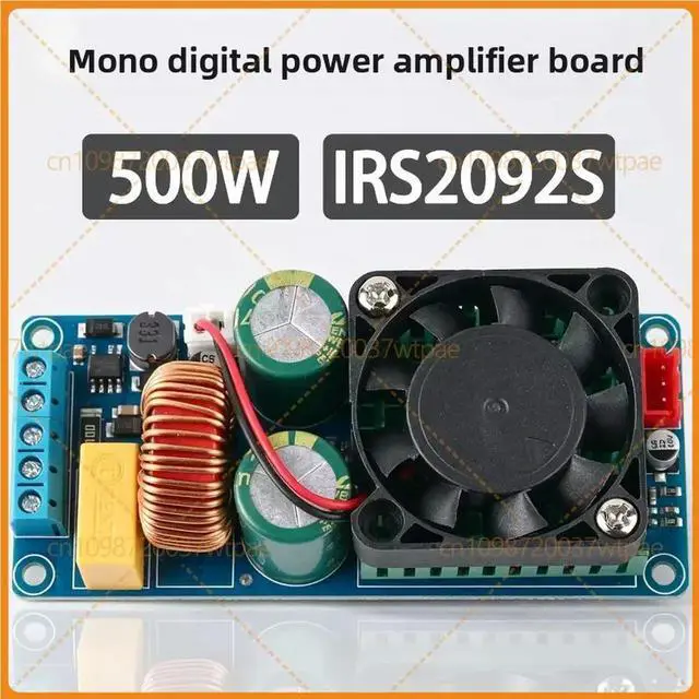 Alt view image 4 of 6 - For IRS2092S Mono D Class HIFI Digital Amplifier Board, 500W High Power DIY Car Audio Sound Amplifier Module
