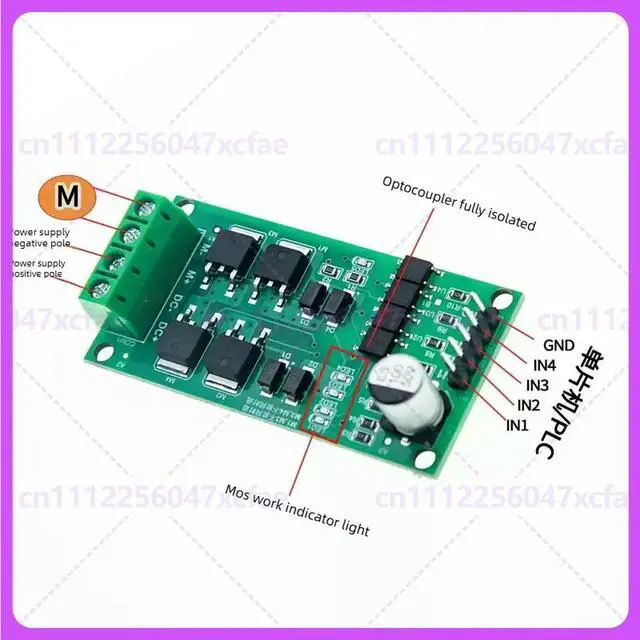 Alt view image 5 of 6 - For B104 DC Motor Driver Module PWM Speed Control 5/12/24V H-Bridge 5A Forward Reverse Brake