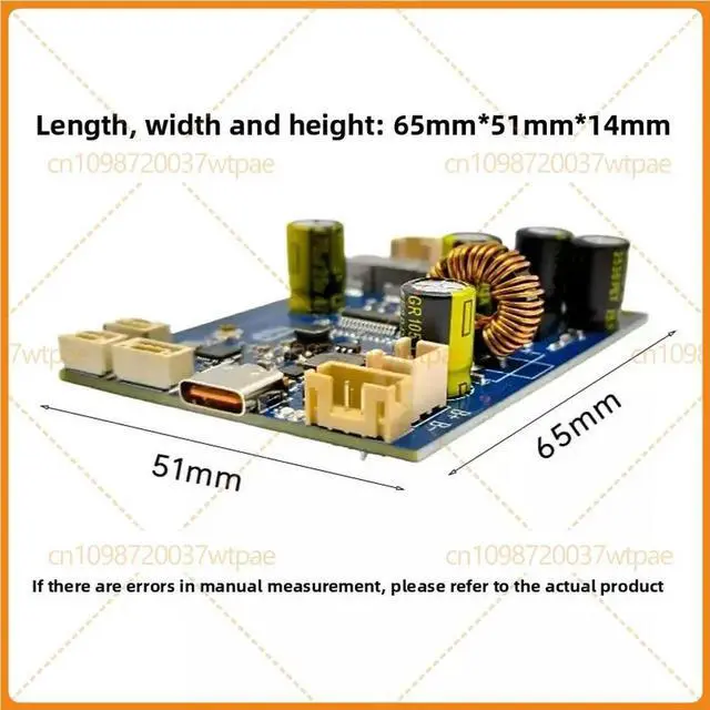 Alt view image 6 of 6 - For 2*25W Bluetooth Amplifier Board DS4702 7.4V Built-in Charging 3.5mm Audio Input Output Treble Bass Adjustment