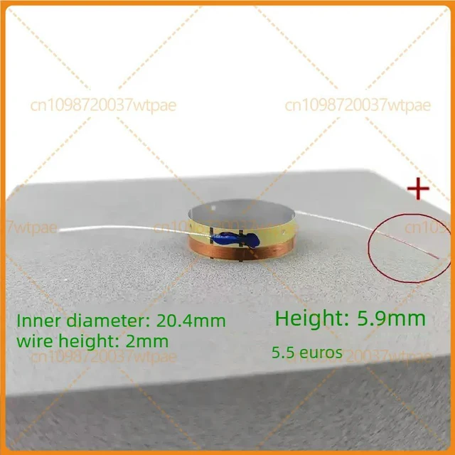 Alt view image 5 of 6 - 10pcs For Focal 20.4mm Tweeter Voice Coil 5.5Ohm Single Coil Without Diaphragm Speaker Replacement Accessory