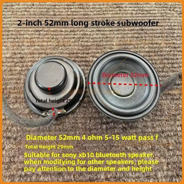 Alt view image 6 of 6 - For SRS-XB10 2 Inch 52mm 4Ohm 5W Full Range Bass Speaker Replacement Parts