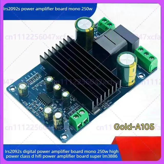 Alt view image 4 of 6 - For A105 IRS2092S Mono Amplifier Board 250W D Class Audio Parts