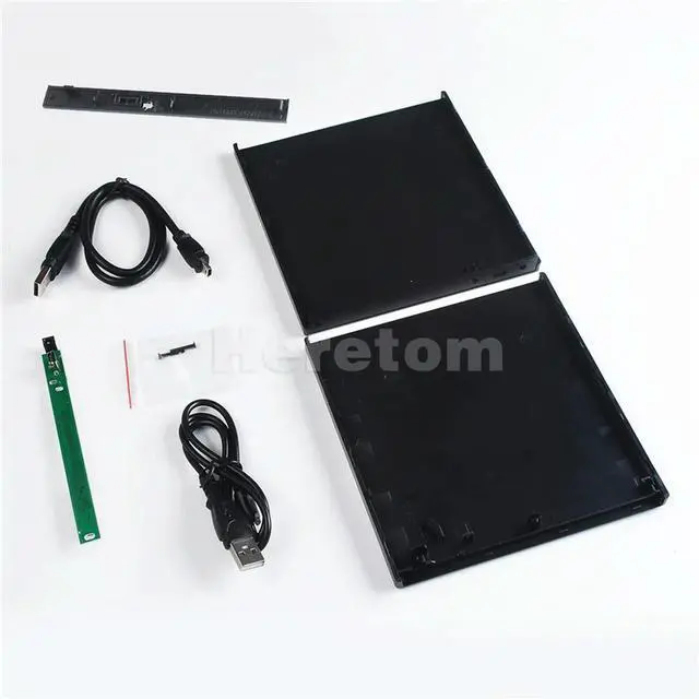 Alt view image 3 of 3 - Hard Plastic Slim ABS USB 2.0 12.7mm IDE/ PATA to SATA DVD-ROM External Enclosure Case For CD/DVD Optical Drive