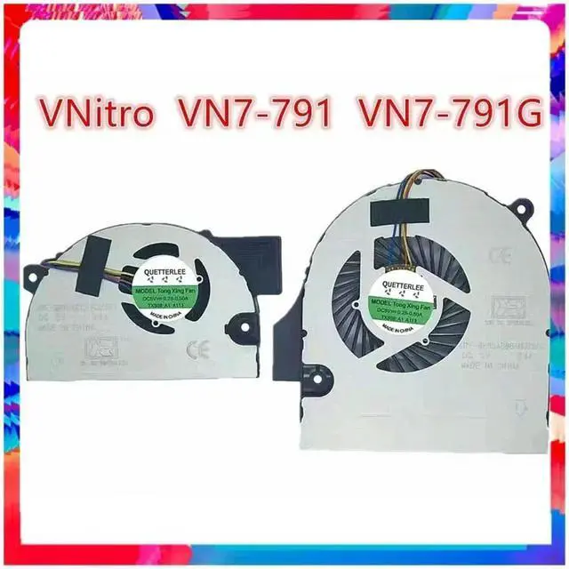 Alt view image 2 of 3 - CPU GPU Cooling Cooler Fan For VN7-791 VN7-791G EG75070S1-C080-S 9C EG75070S1-C070-S9C Radiator
